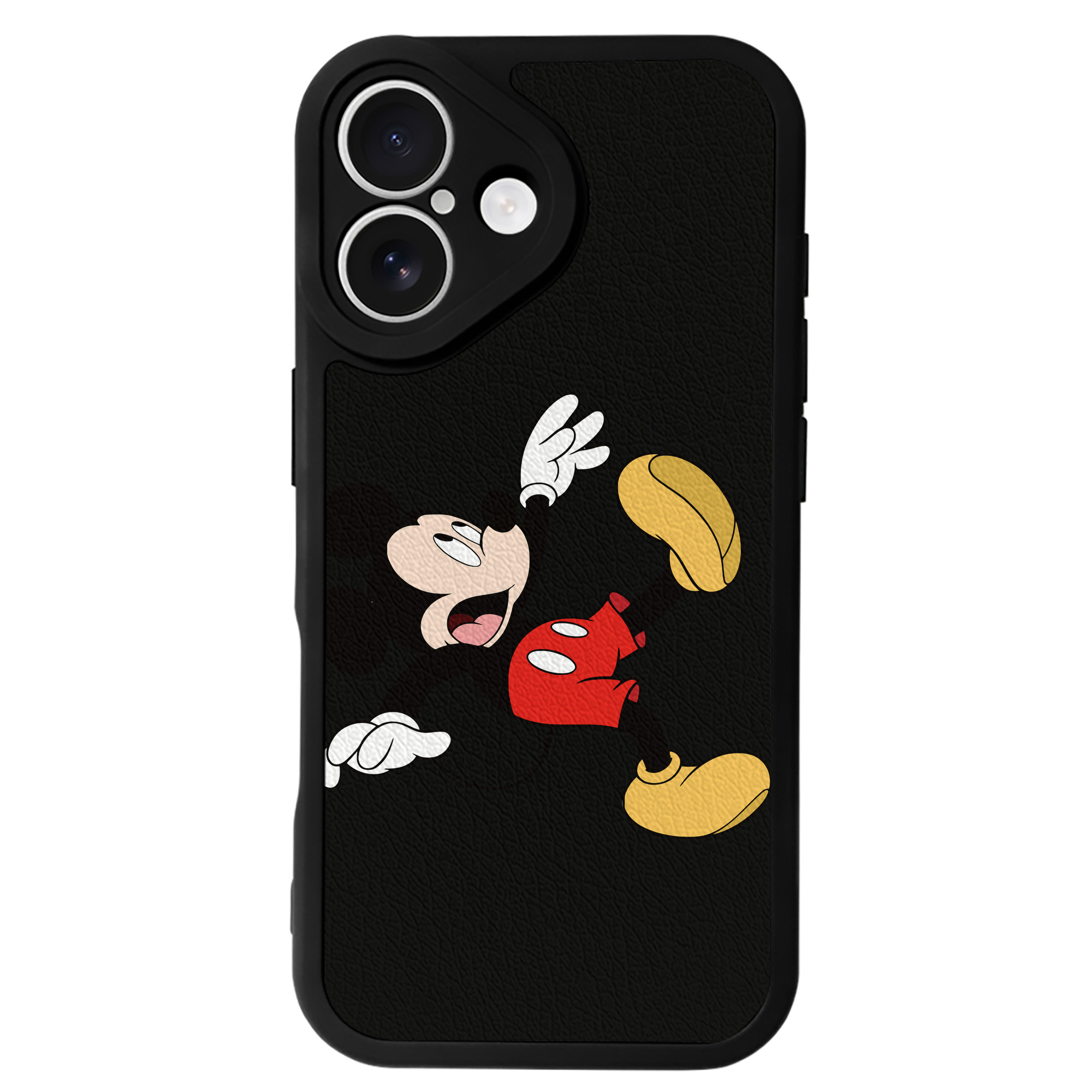 （画像用） ミッキーマウス Mickey Mouse 【iPhone 16シリーズ対応】シリコンスマホケース（レザー調） 材質：シリコン